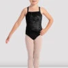 Girls Pippa Velvet Camisole Leotard 2 Girls Pippa Velvet Camisole Leotard -The Dancewear Shop CL1037 BLK FRONT