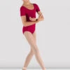 Girls Short Sleeve Round Neck Leotard -The Dancewear Shop CL5402 RED