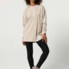 Ladies Bloch Print Oversized Long Sleeve Tee