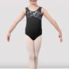 Girls Mirella Watercolor Tank Leotard 2 Girls Mirella Watercolor Tank Leotard -The Dancewear Shop M482C BLK FRONT
