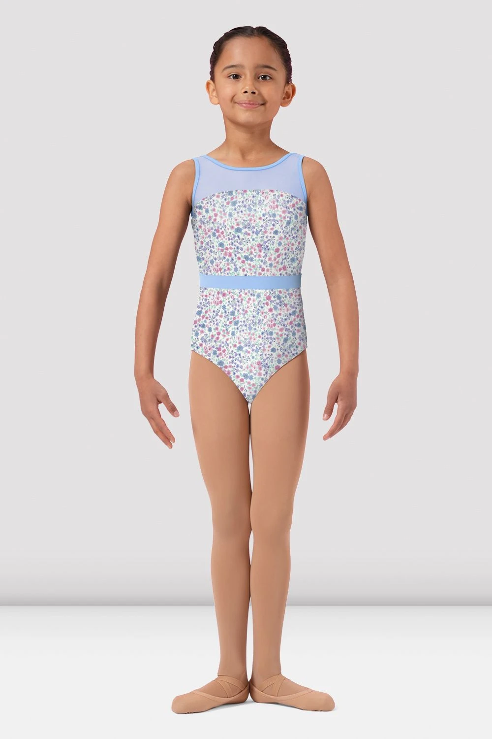 Girls Mirella Ditsy Floral Scoop Back Leotard 3 Girls Mirella Ditsy Floral Scoop Back Leotard