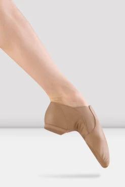 Ladies Leather Elasta Jazz Booties 7 Ladies Leather Elasta Jazz Booties -The Dancewear Shop S0499 Tan2