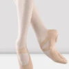 Ladies Pro Elastic Canvas Ballet Shoes -The Dancewear Shop S0621 PNK 01