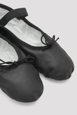 Childrens Dansoft Leather Ballet Shoes -The Dancewear Shop SO205 G BLK 08