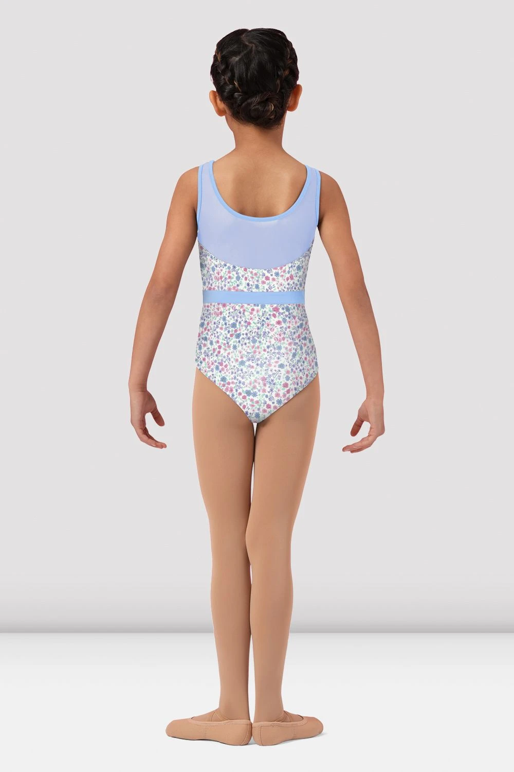 Girls Mirella Ditsy Floral Scoop Back Leotard 4 Girls Mirella Ditsy Floral Scoop Back Leotard - Image 2